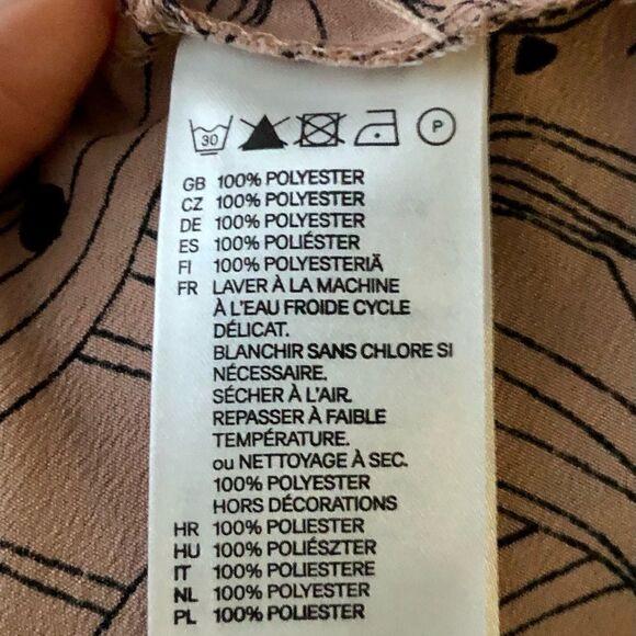 H&m Dusty Rose‎ Lace Front Midi Dress Sz 10 - Picture 7 of 7